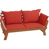 Garden Pleasure Gartenlounge-Bank "FORTUNA" mit umklappbarer Armlehne und Wendekissen, BxTxH: 126x68x78 cm von Garden Pleasure