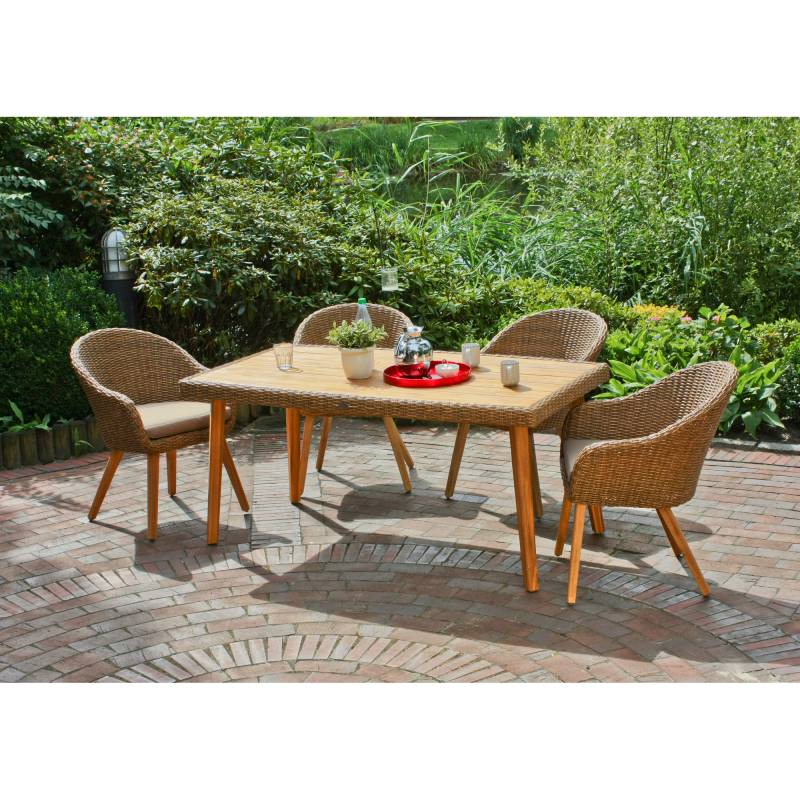 Garden Pleasure Gartenmöbel-Set 'Carson' braun 5-teilig von Garden Pleasure