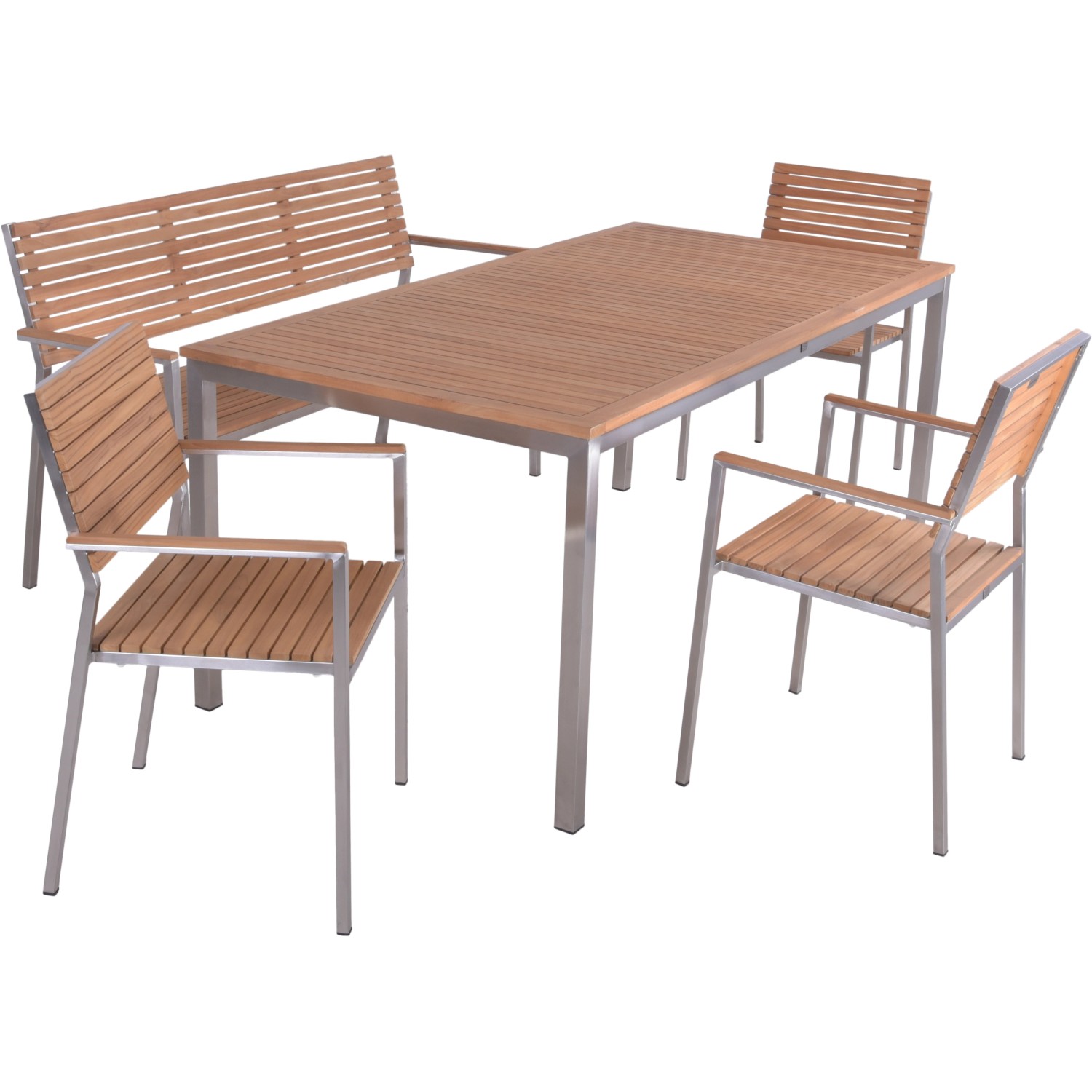 Garden Pleasure Gartenmöbel-Set Denver 6-teilig Teak FSC® von Garden Pleasure