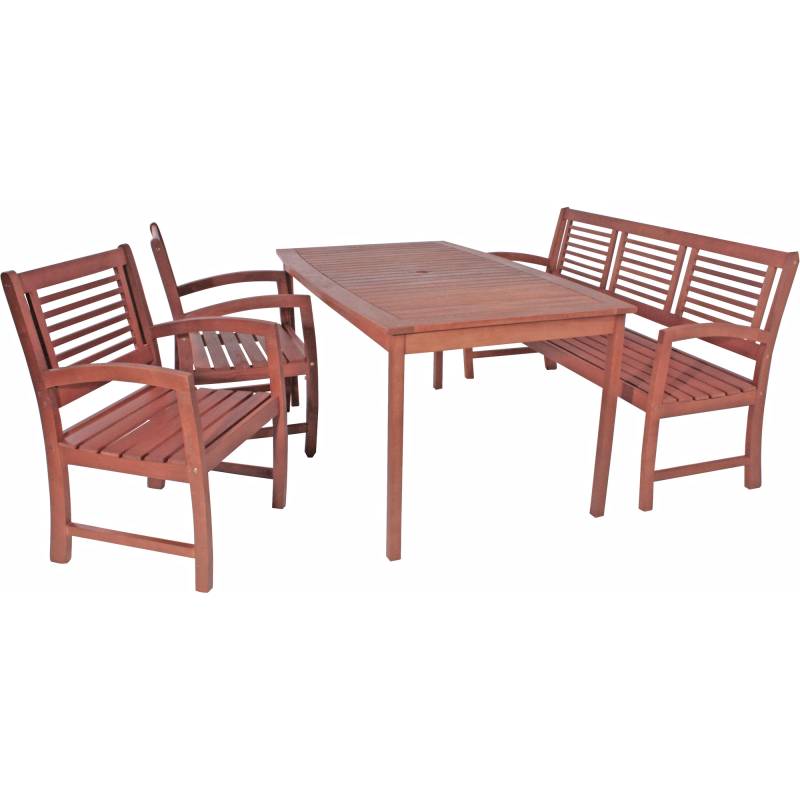 Garden Pleasure Gartenmöbel-Set 'Madison' braun 4-teilig von Garden Pleasure