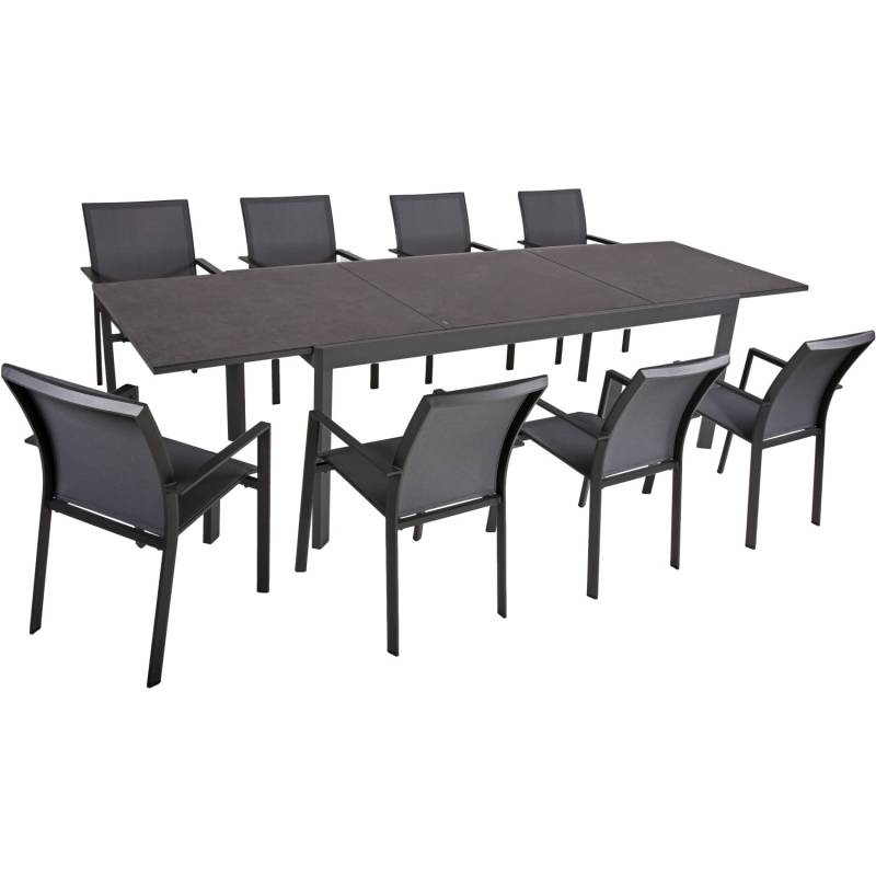 Garden Pleasure Gartenmöbel-Set Nerea 9-teilig mit Stapelstühle Rana Anthrazit von Garden Pleasure