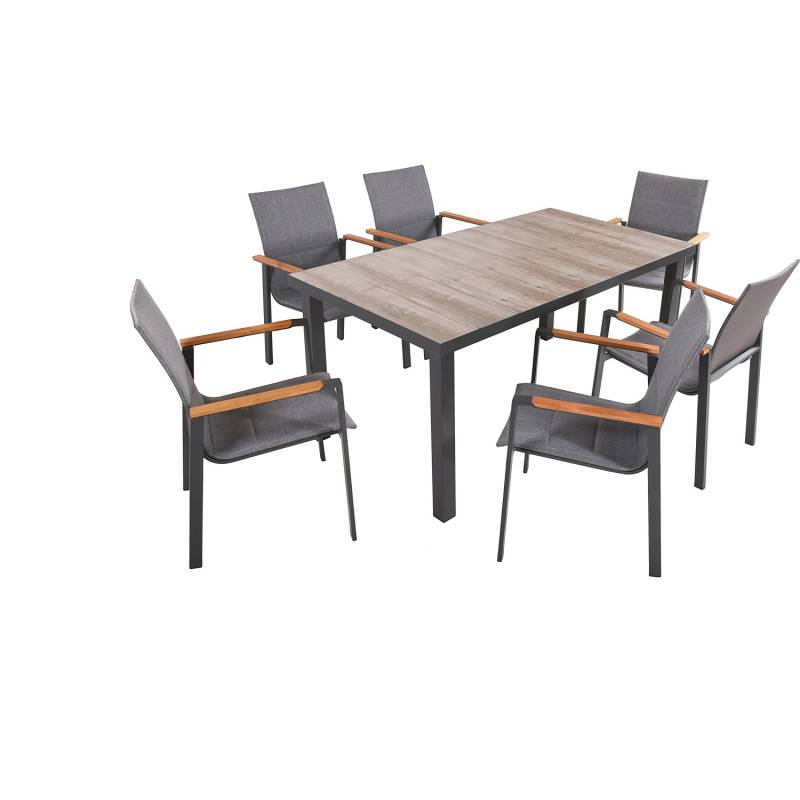 Garden Pleasure Gartenmöbel-Set Rana/Davina 7-teilig Anthrazit FSC® von Garden Pleasure