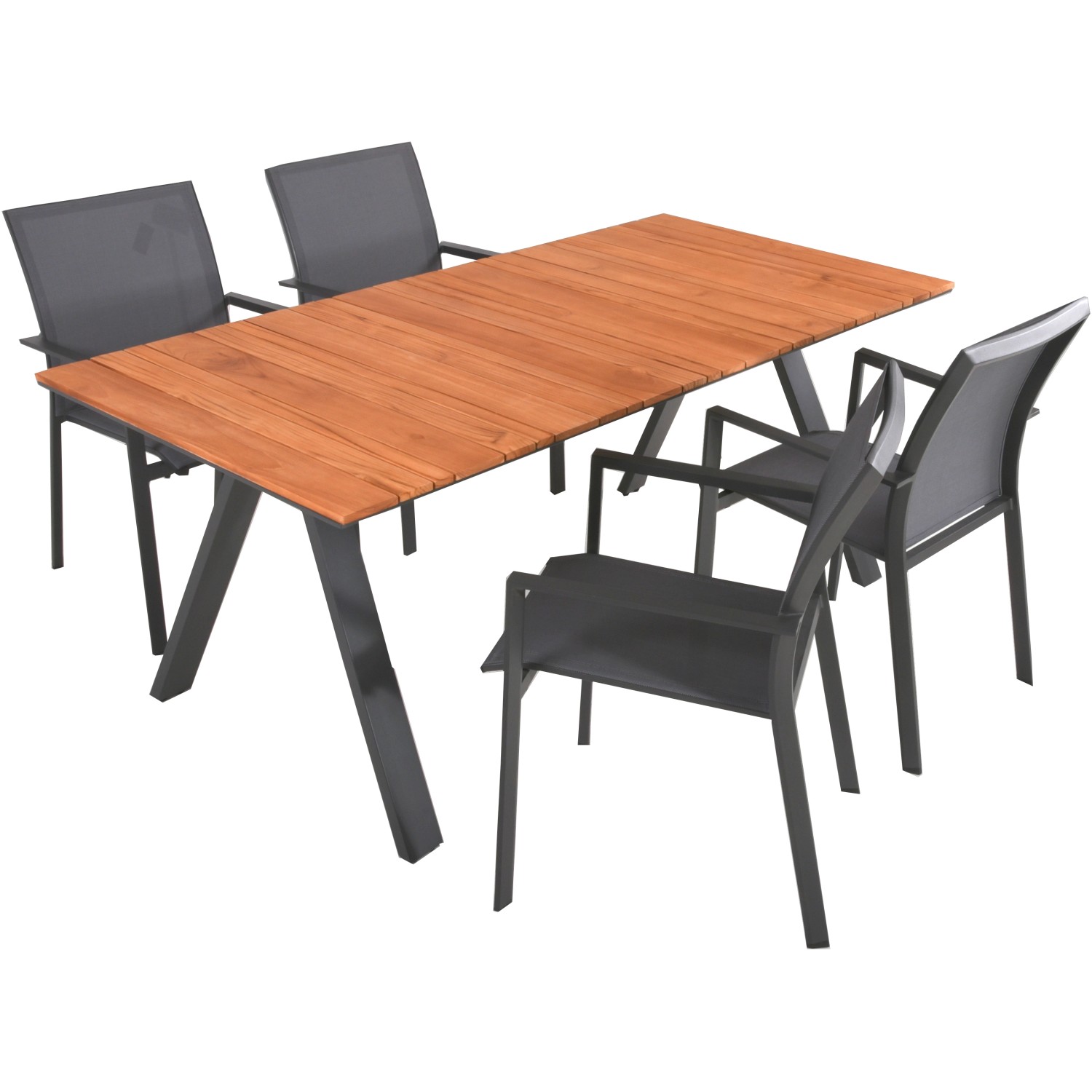 Garden Pleasure Gartenmöbel-Set Set-02 Davina 5-teilig Silber-Braun FSC® von Garden Pleasure