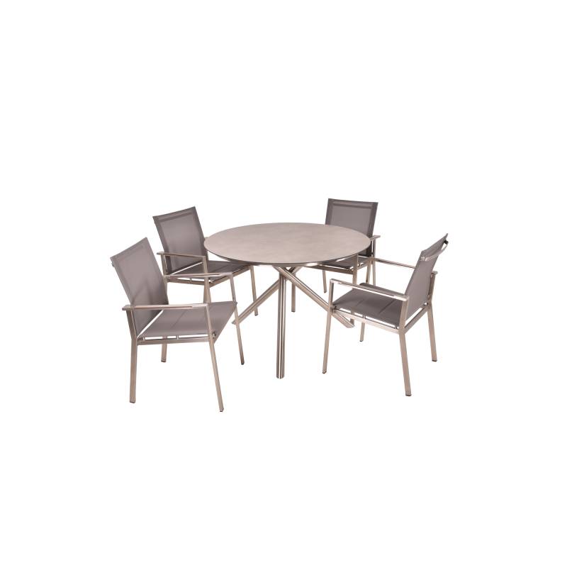 Garden Pleasure Gartenmöbel-Set 'Sienna' silbern 5-teilig von Garden Pleasure