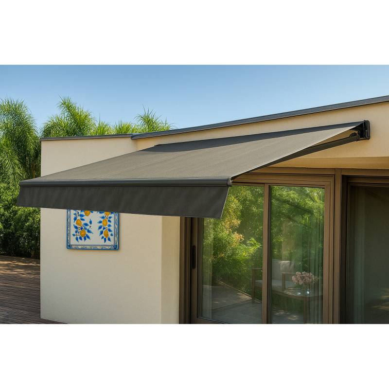 Garden Pleasure Gelenkarm-Markise elektrisch anthrazit mit Fernbedienung 4,95 x 3 m von Garden Pleasure