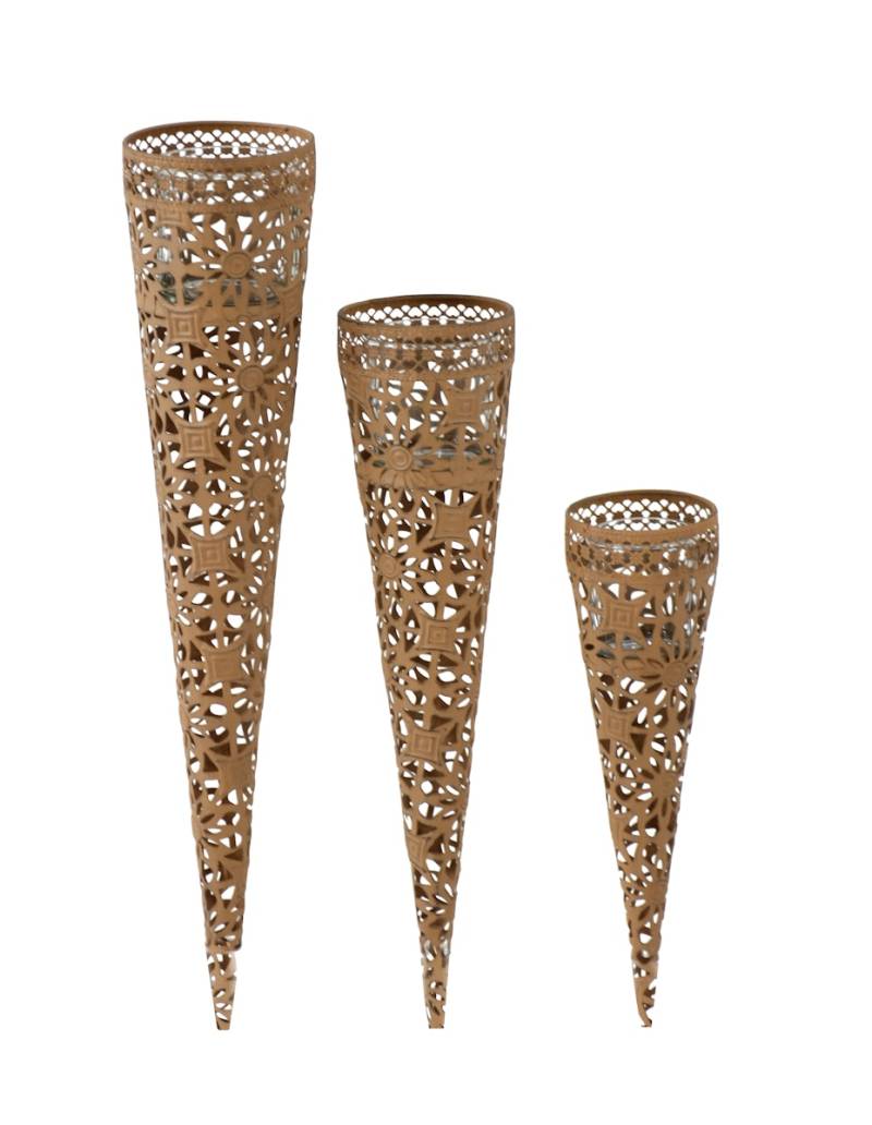 Garden Pleasure Kerzenhalter mit Glaseinsatz, 3er Set, Stahl Rost-Optik von Garden Pleasure