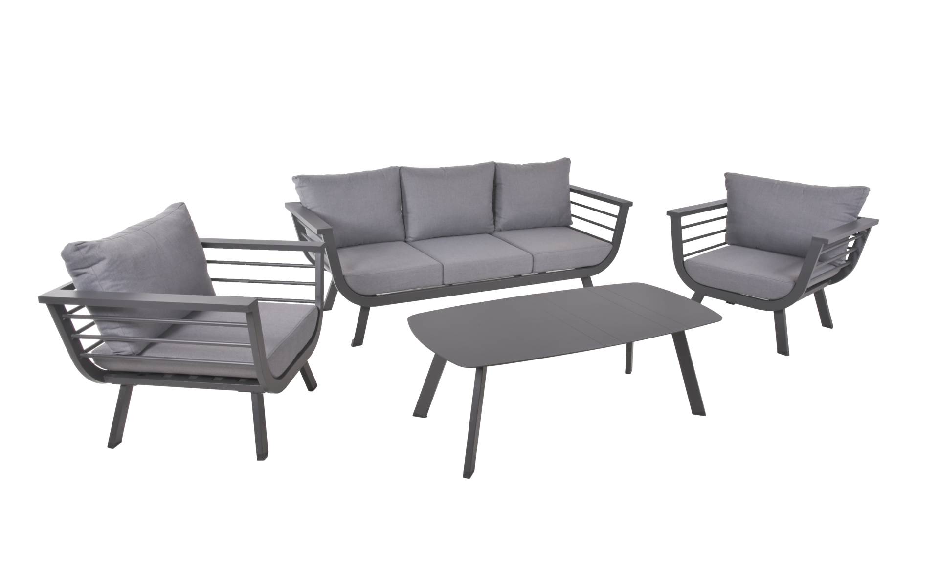 Garden Pleasure Lounge-Gruppe Elia 4-teilig grau/dunkelgrau von Garden Pleasure