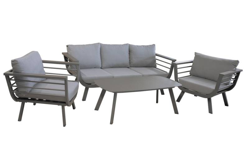 Garden Pleasure Lounge Set ELIA, Aluminium Dunkelgrau / Kissen 100 % Polyester Grau von Garden Pleasure