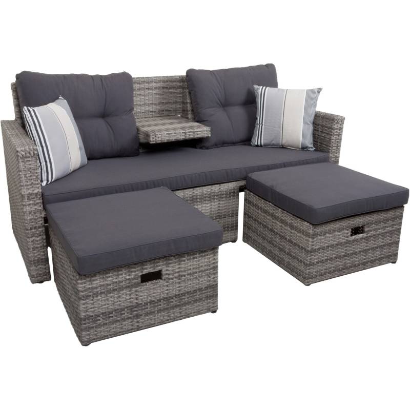 Garden Pleasure Lounge-Sofa Valletta 180 cm x 86 cm x 133 cm Grau von Garden Pleasure