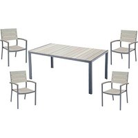 Garden Pleasure Sitzgruppe Olivia, anthrazit Holz, Metall, 5-teilig von Garden Pleasure