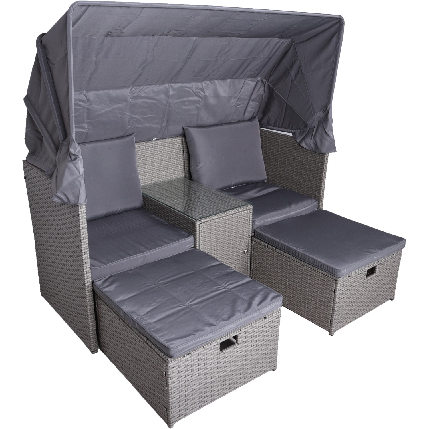 Garden Pleasure Relax-Lounge Saint-Tropez 75 cm x 170 cm x 170 cm Anthrazit von Garden Pleasure