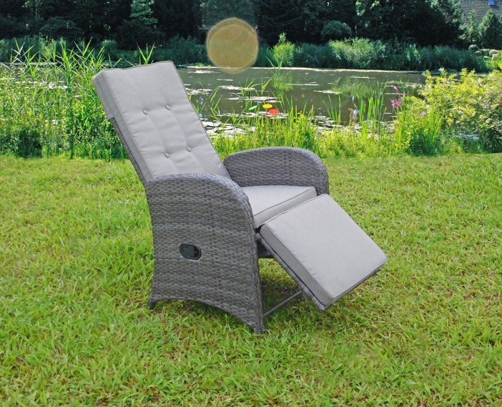 Garden Pleasure Gartenliege, 2x Garden Pleasure Polyrattan Relaxsessel Sessel Lounge Terrasse Liege von Garden Pleasure