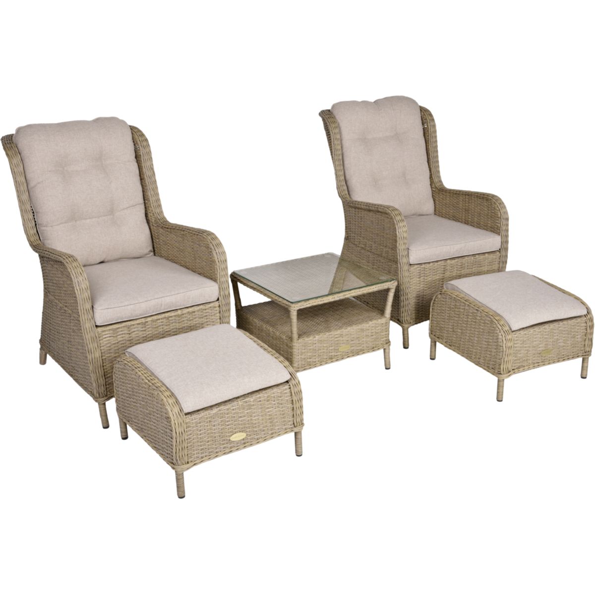 Garden Pleasure Sessel-Set Valencia 5-teilig anisbraun von Garden Pleasure