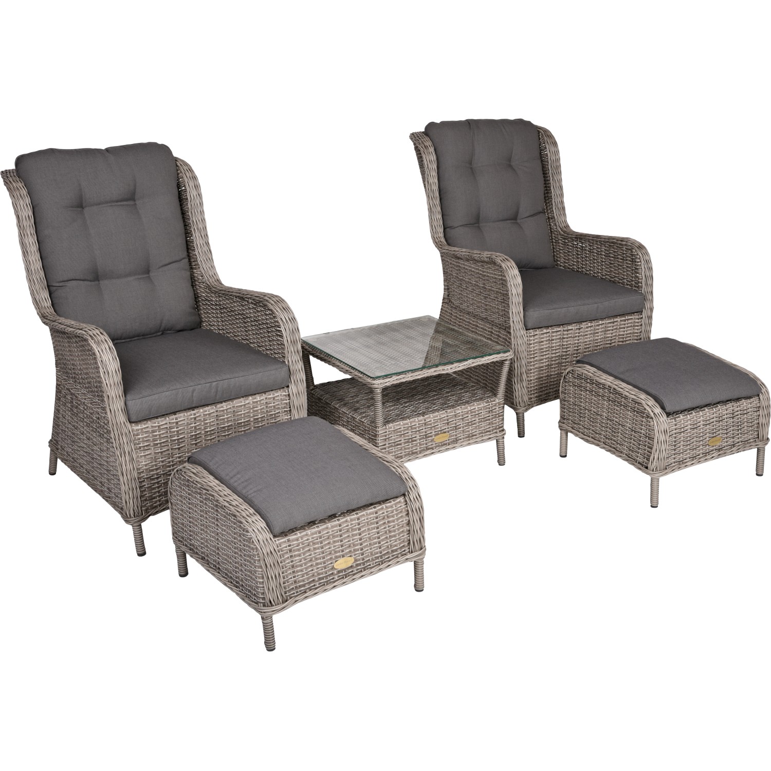 Garden Pleasure Sessel-Set Valencia Grau von Garden Pleasure