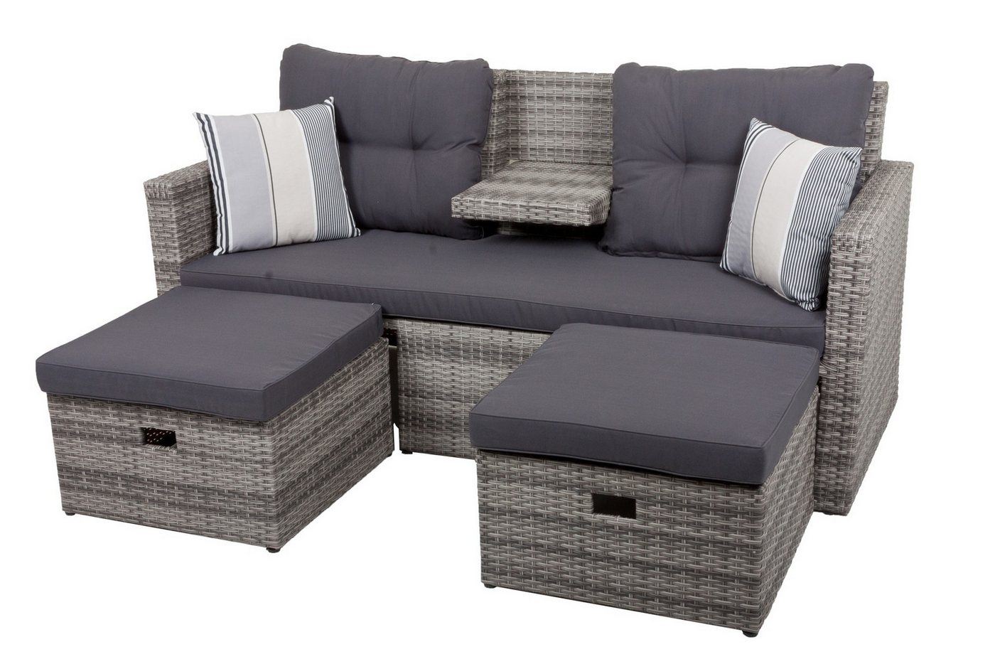 Garden Pleasure Sitzgruppe, (1-tlg), Garten Lounge Sofa Sitzgruppe Couch Sessel Rattan Optikmöbel von Garden Pleasure