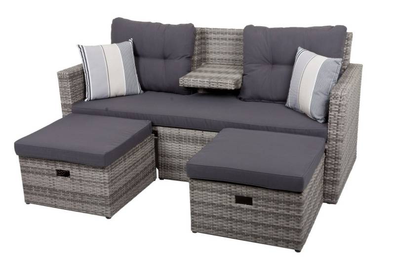 Garden Pleasure Sitzgruppe, (1-tlg), Garten Lounge Sofa Sitzgruppe Couch Sessel Rattan Optikmöbel von Garden Pleasure