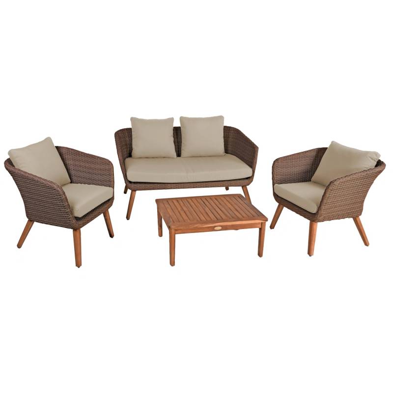 Garden Pleasure Sitzgruppe Arona 150 cm x 67 cm x 180 cm Anisbraun FSC® von Garden Pleasure