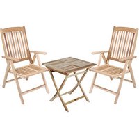 Garden Pleasure Sitzgruppe Java creme, natur Holz, 3-teilig von Garden Pleasure