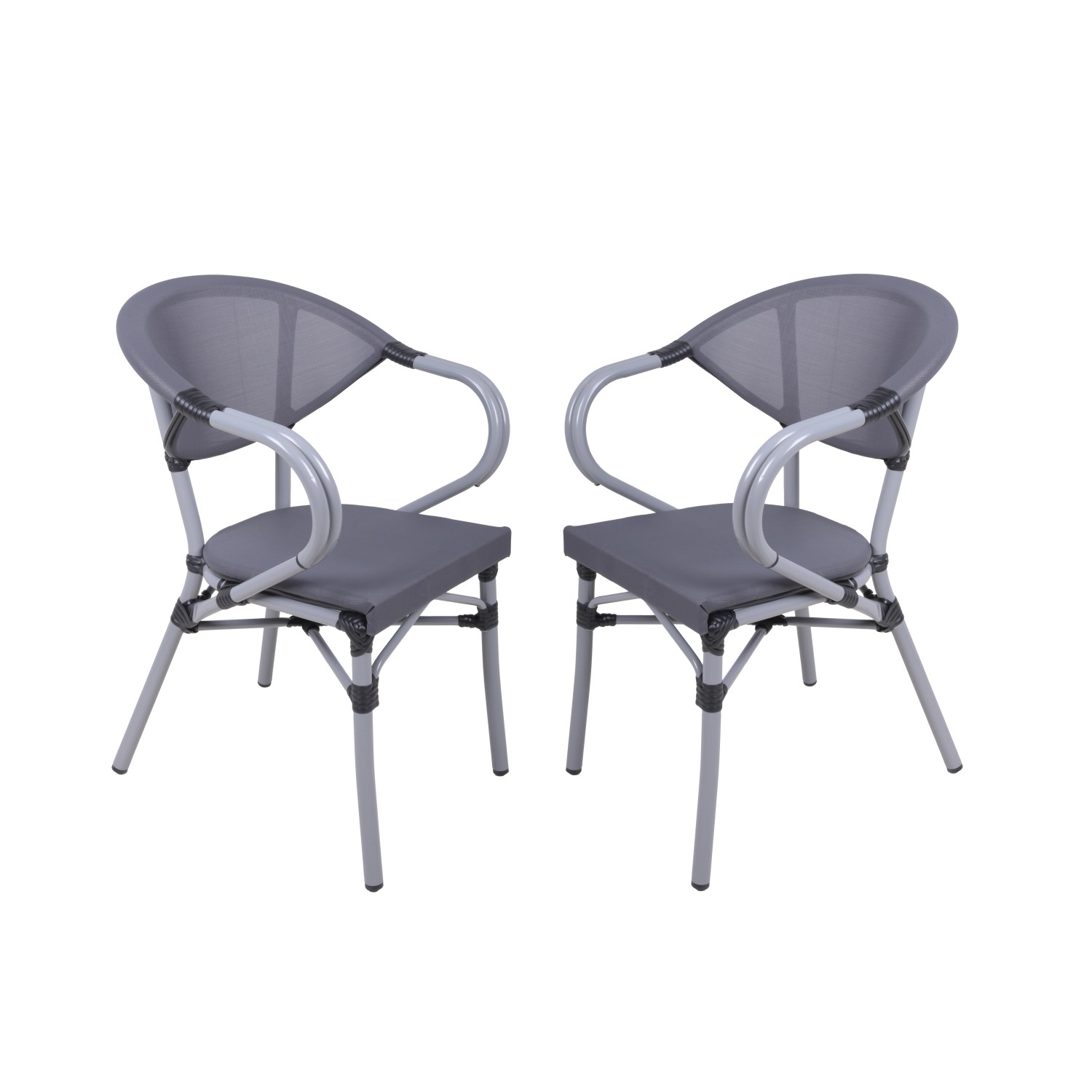 Garden Pleasure Stapelstuhl Toskana 2er Set 82 cm x 58 cm x 55 cm Grau-Schwarz Garden Pleasure Stapelstuhl Toskana 2er Set 82 cm x 58 cm x 55 cm Grau-Schwarz von Garden Pleasure