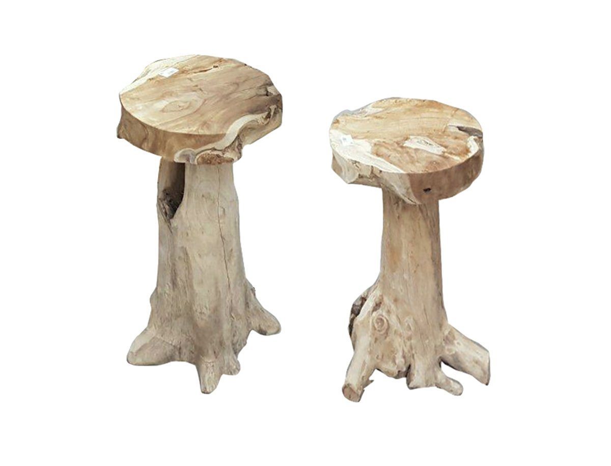 Garden Pleasure Stuhl (2 St), Barhocker SURGA 2er Hocker Tresen Bar Hocker Teak Wurzel von Garden Pleasure
