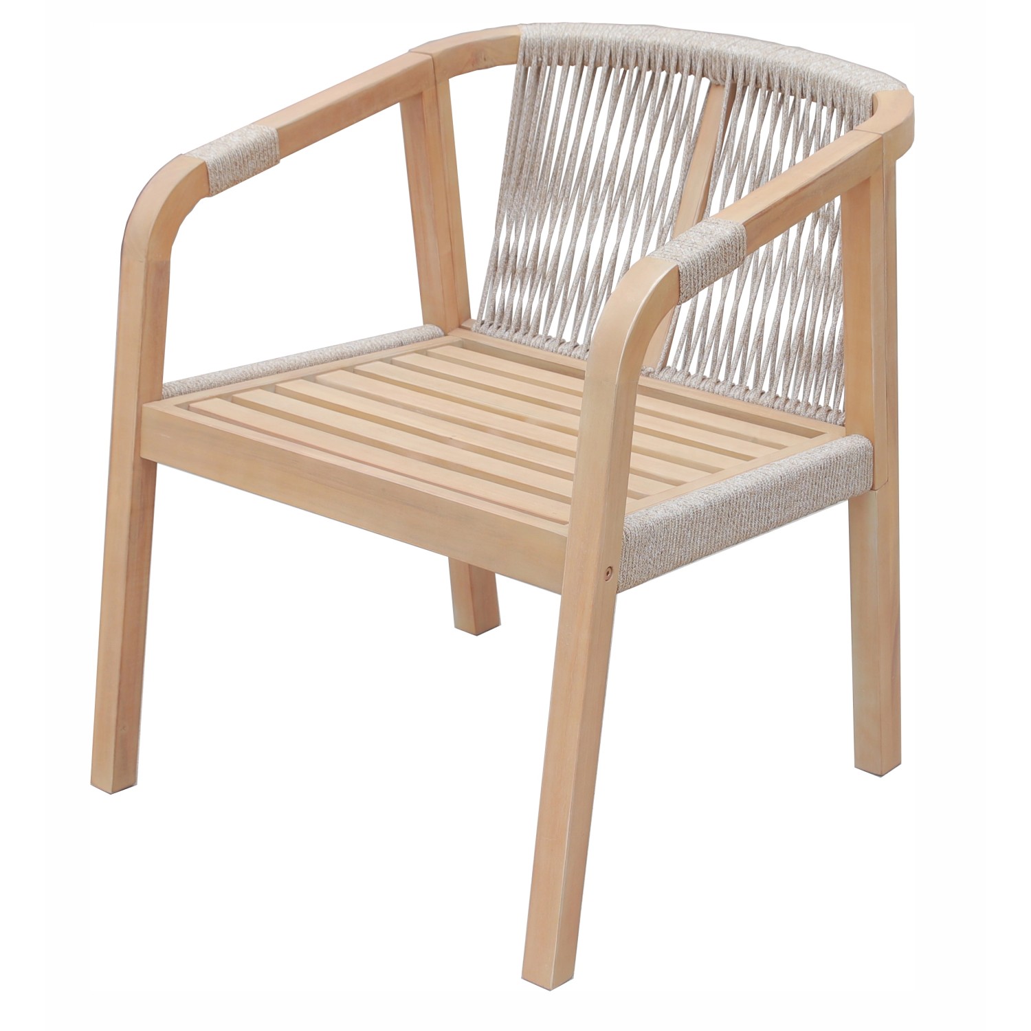 Garden Pleasure Stuhl Bogota 2er Set 75 cm x 59 cm x 63,5 cm Braun-Weiß FSC® von Garden Pleasure