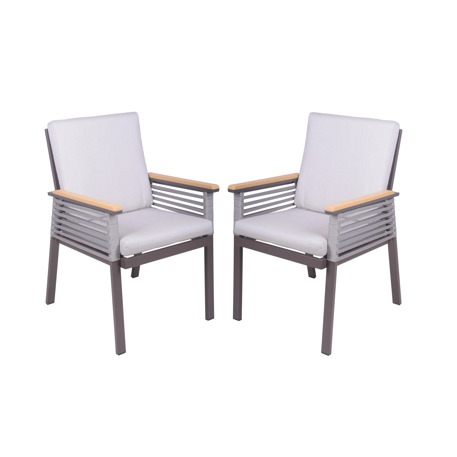 Garden Pleasure Stuhl Denia mit Auflage 2er Set 86 x 56 x 63 cm Hellgrau Garden Pleasure Stuhl Denia mit Auflage 2er Set 86 x 56 x 63 cm Hellgrau von Garden Pleasure