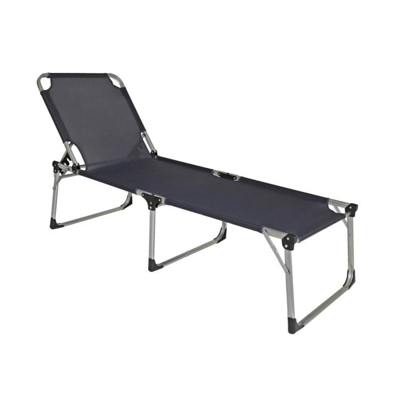 Garden Pleasure XXL-Sonnenliege Abaco 45 cm x 70 cm x 214 cm Anthrazit-Silber von Garden Pleasure