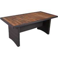 Tisch braga 180 cm, weidengrau mit Holztischplatte - Alu / Kunststoffgeflecht, Akazie fsc 100% 970394 von Garden Pleasure