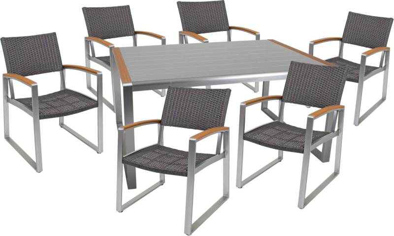 Garten Tischgruppe AVA 7-tlg. Tisch 160 x 90 cm 6 x Stuhl AVA 305265 von Garden Pleasure