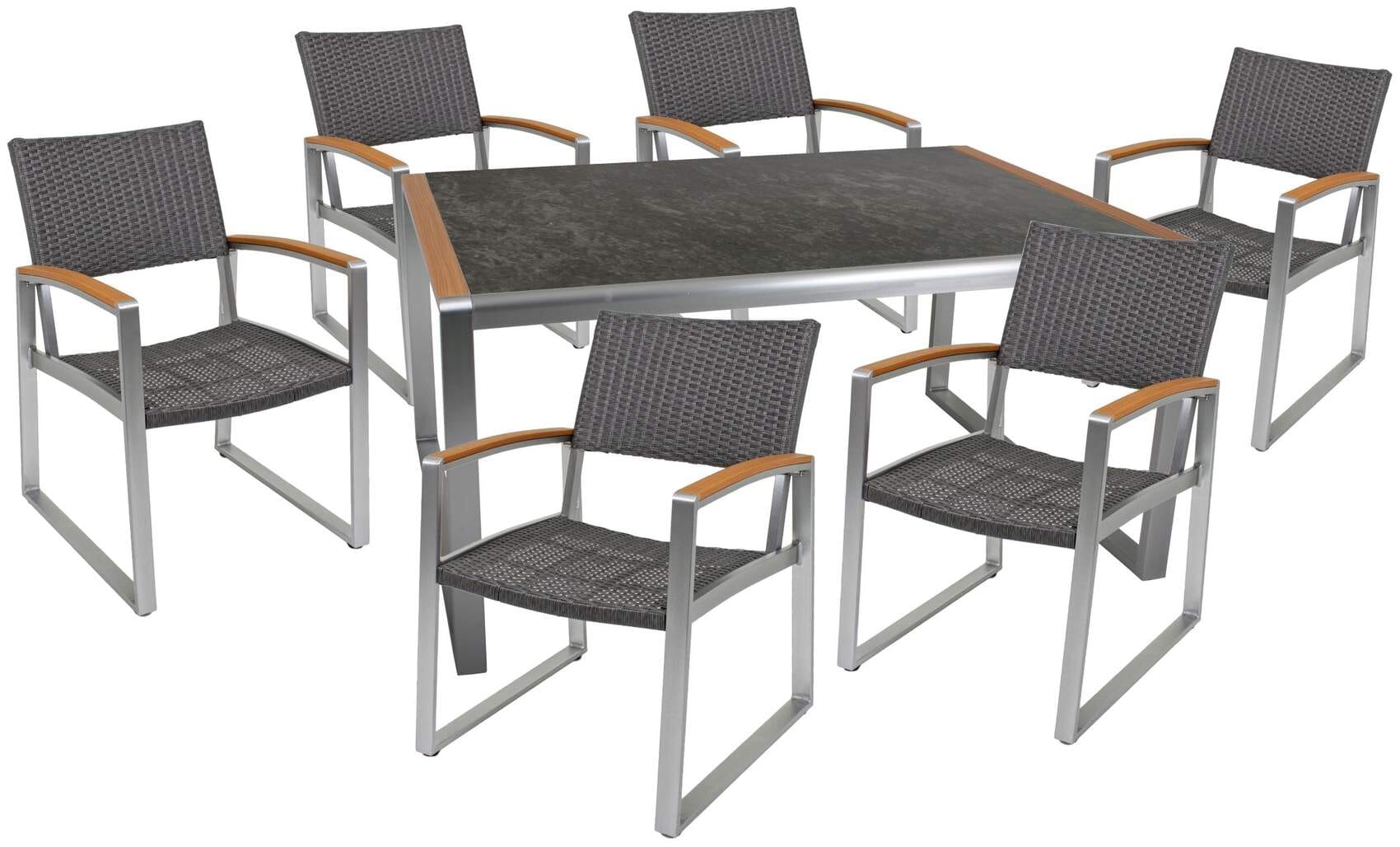 Garten Tischgruppe AVERNA 7-tlg. 1 x Tisch und 6 x Stuhl 305265 Garten Tischgruppe AVERNA 7-tlg. 1 x Tisch und 6 x Stuhl 305265 von Garden Pleasure