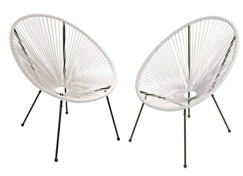 Gartensessel Relaxsessel DALIDA im Acapulco Style 2er Set Weiß von Garden Pleasure