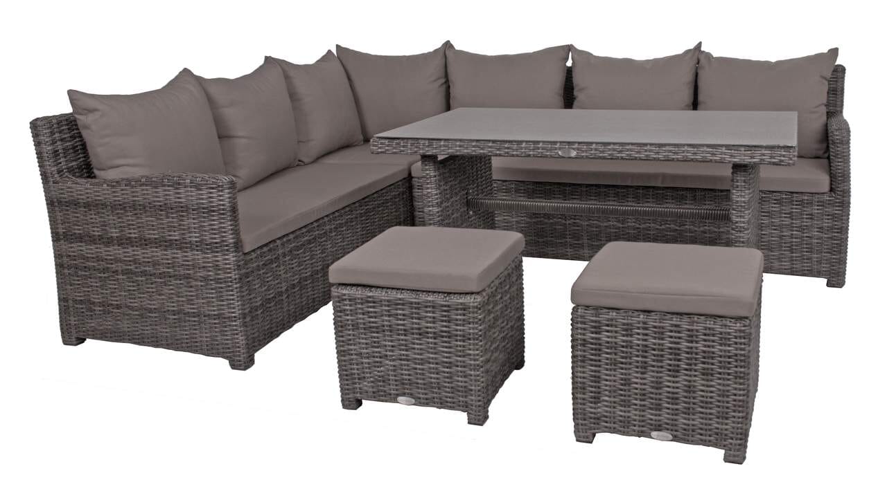 Gartensofa Eckgruppe OVIEDO  mit höheren Tisch fast in Esstischhöhe von Garden Pleasure