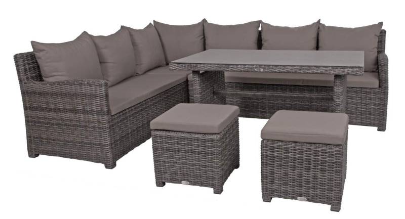 Gartensofa Eckgruppe OVIEDO  mit höheren Tisch fast in Esstischhöhe von Garden Pleasure
