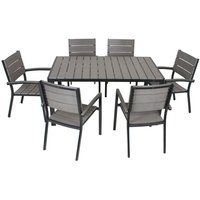 Harms Gruppe OLIVIA 7tlg. / 1x Tisch / 6x Stapelstuhl von Garden Pleasure