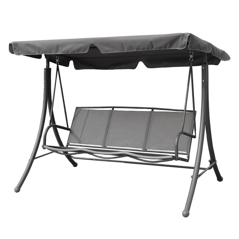 home24 Hollywoodschaukel Anna I Mischgewebe Grau 201 x 159 x 130cm von home24