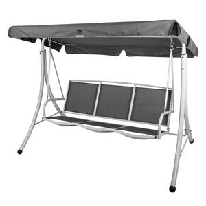 home24 Hollywoodschaukel Anna II Mischgewebe Grau 201 x 159 x 130cm von home24