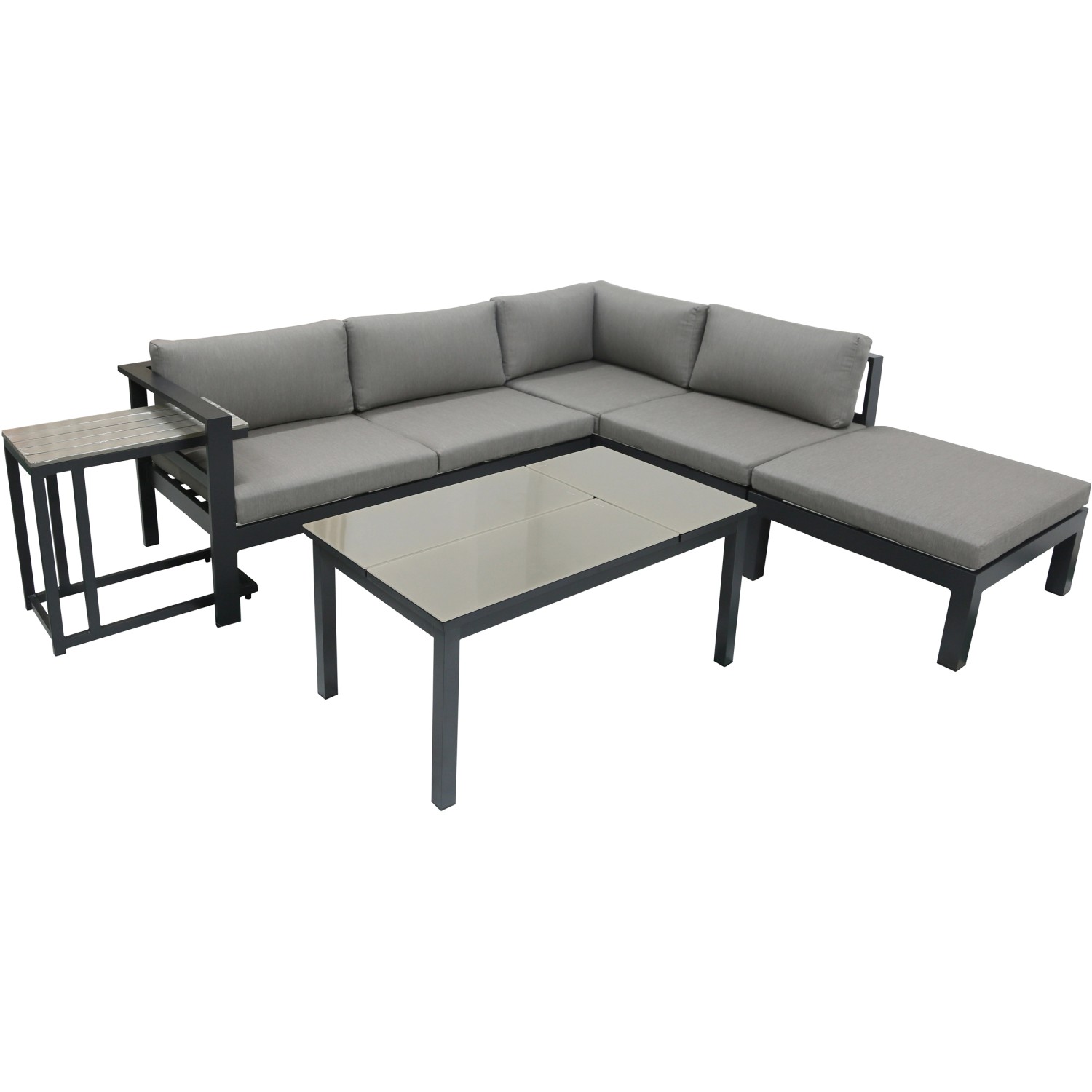 Lounge-Eckgruppe Miranda 5-teilig Grau von Garden Pleasure