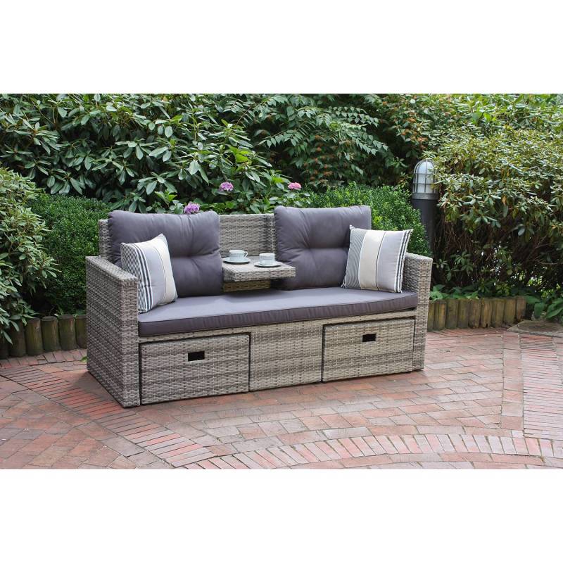home24 Loungesofa Valletta 180 x 86 x 75cm Grau von home24