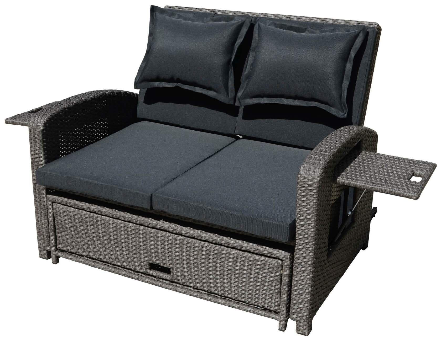 Multifunktions-Sofa Gartensofa NIZZA mit Liegefunktion und Klapptisch von Garden Pleasure