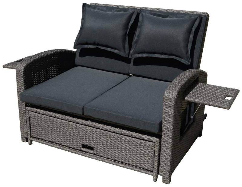 Multifunktions-Sofa Gartensofa NIZZA mit Liegefunktion und Klapptisch von Garden Pleasure