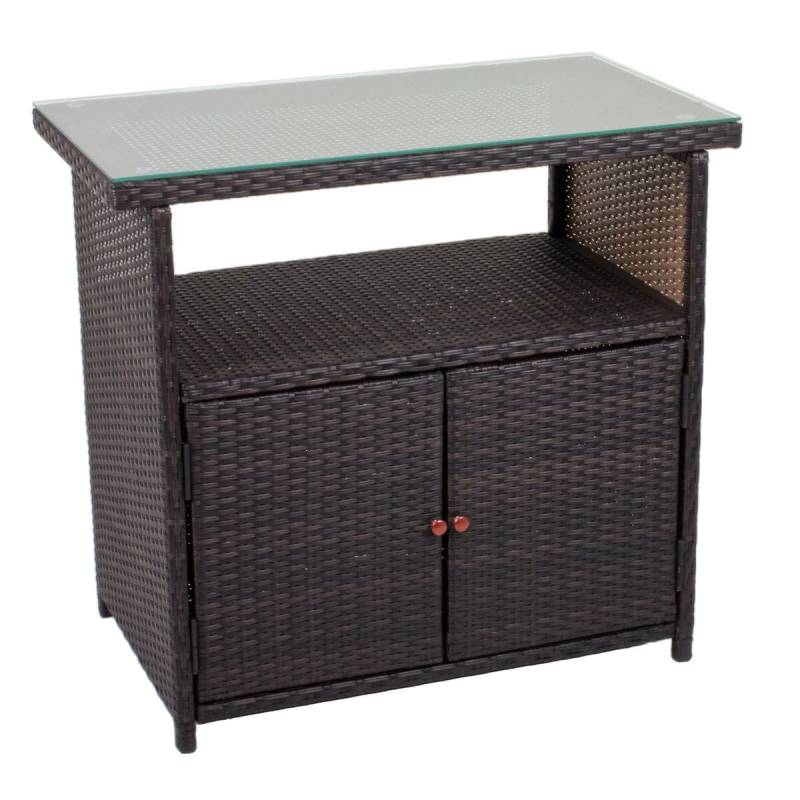 Outdoor Kommode Gartenschrank PADUA Polyrattan Coffee braun von Garden Pleasure
