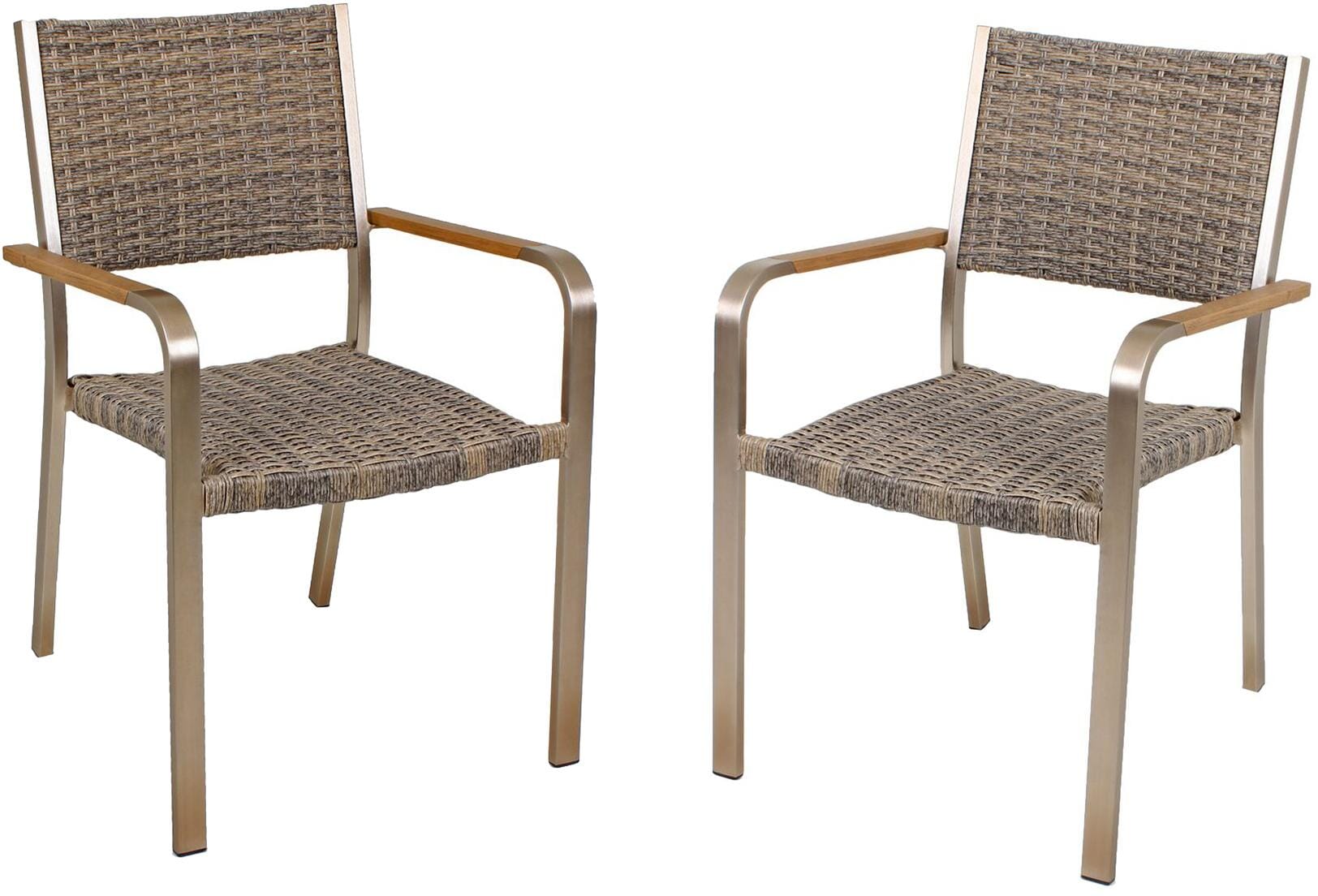 Stapelstuhl FLORENCE 2er Set Alu champagner Kunststoffgeflecht, braun Stapelstuhl FLORENCE 2er Set Alu champagner Kunststoffgeflecht, braun von Garden Pleasure