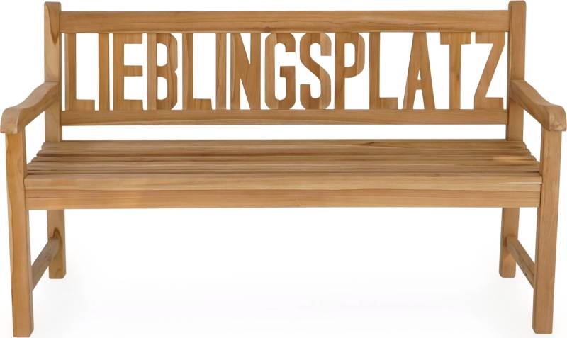 Teak Gartenbank LIEBLINGSPLATZ 150 cm 3-sitzig mit Armlehne von Garden Pleasure