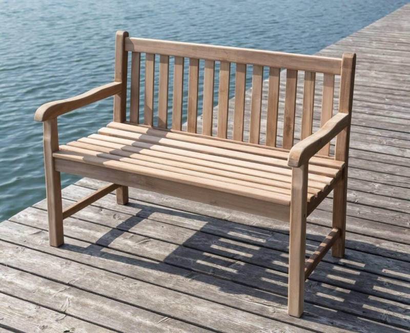 Teak Gartenbank Timberly 120 cm mit Armlehne von Garden Pleasure