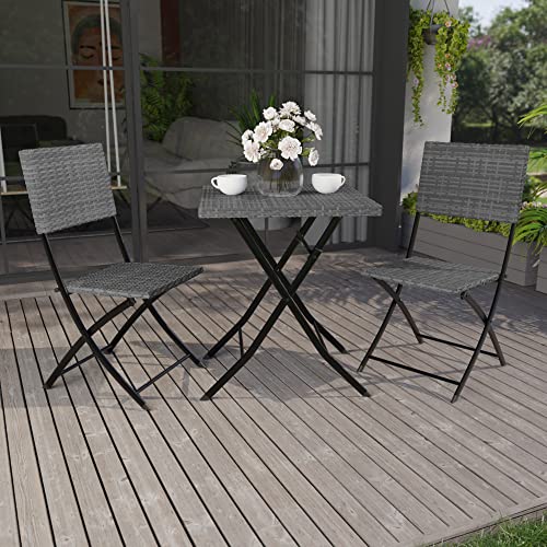 Garden Vida Garten-Bistro-Set, grau, H 72.5 x W 60 x D 60 cm Approx von Garden Vida