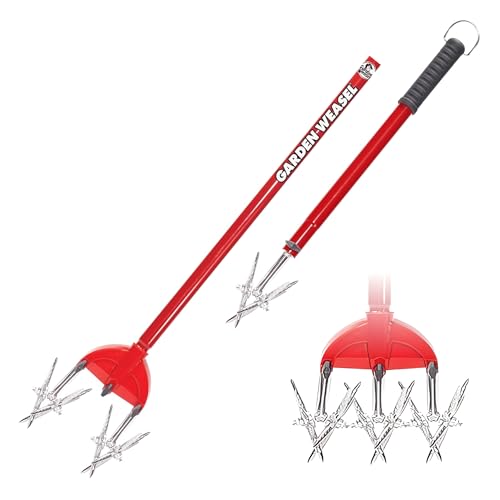 Garden Wiesel Drehgrubber & Handfräse, 2in1, Lüften, Unkraut, Anzucht, Pflanzen, Nachsaat, Rasen-Nachsaat, Gartenwerkzeug, Gartenbodenlockerer, 91206 von Garden Weasel