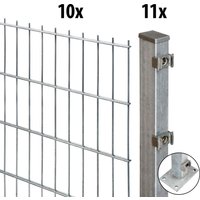 GARDEN N MORE Doppelstabmattenzaun "Excellent" 10 Elemente für 20 m, LxH: 200 x 163 cm, mit 11 Pfosten von Garden 'n' More