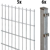 GARDEN N MORE Doppelstabmattenzaun "Excellent" 5 Elemente für 10 m, LxH: 200 x 83 cm, mit 6 Pfosten von Garden 'n' More