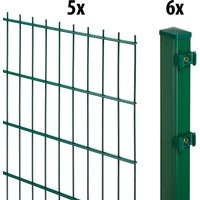 GARDEN N MORE Doppelstabmattenzaun "Excellent" 5 Elemente für 10 m, LxH: 200 x 103 cm, mit 6 Pfosten von Garden 'n' More