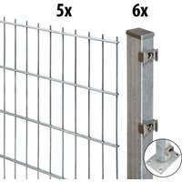 GARDEN N MORE Doppelstabmattenzaun "Excellent" 5 Elemente für 10 m, LxH: 200 x 103 cm, mit 6 Pfosten von Garden 'n' More